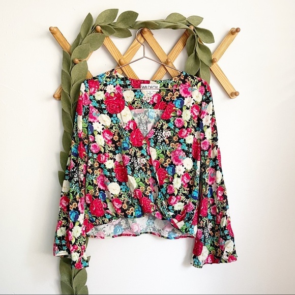 Wildfox Flower Delivery Wrap Top - Picture 1 of 8